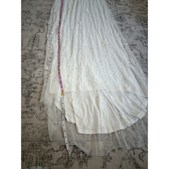 Lulus Extraordinary Glamour 3D Floral Beaded Backless Maxi Wedding Dress Size XS - Picture 8 of 11